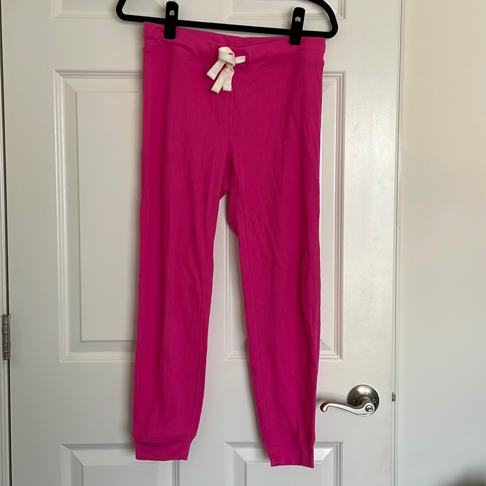 J. Crew Hot Pink Waffle-Knit Sweatpant Joggers